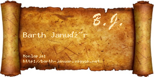 Barth Január névjegykártya